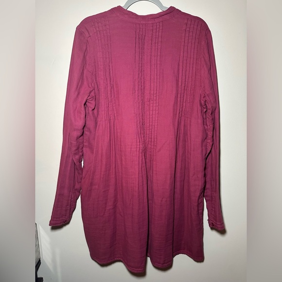 Free People X CP Shades Wine Yoko Tunic Top Women's Long Sleeve Size M - Picture 12 of 15